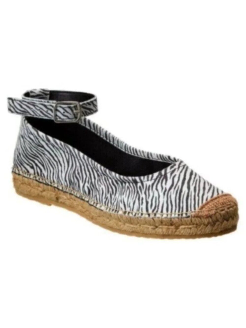 NWT Free People Black & Grey Zebra Print Espadrilles EU38/US8